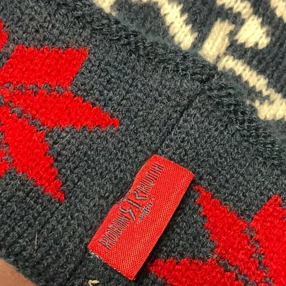 Robin Ruth BOSTON Red and Blue Knit Beanie - Picture 3 of 5
